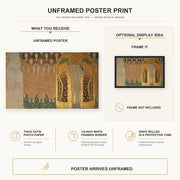 Gustav Klimt - The Gaurdian poster print size comparison and framing display infographic