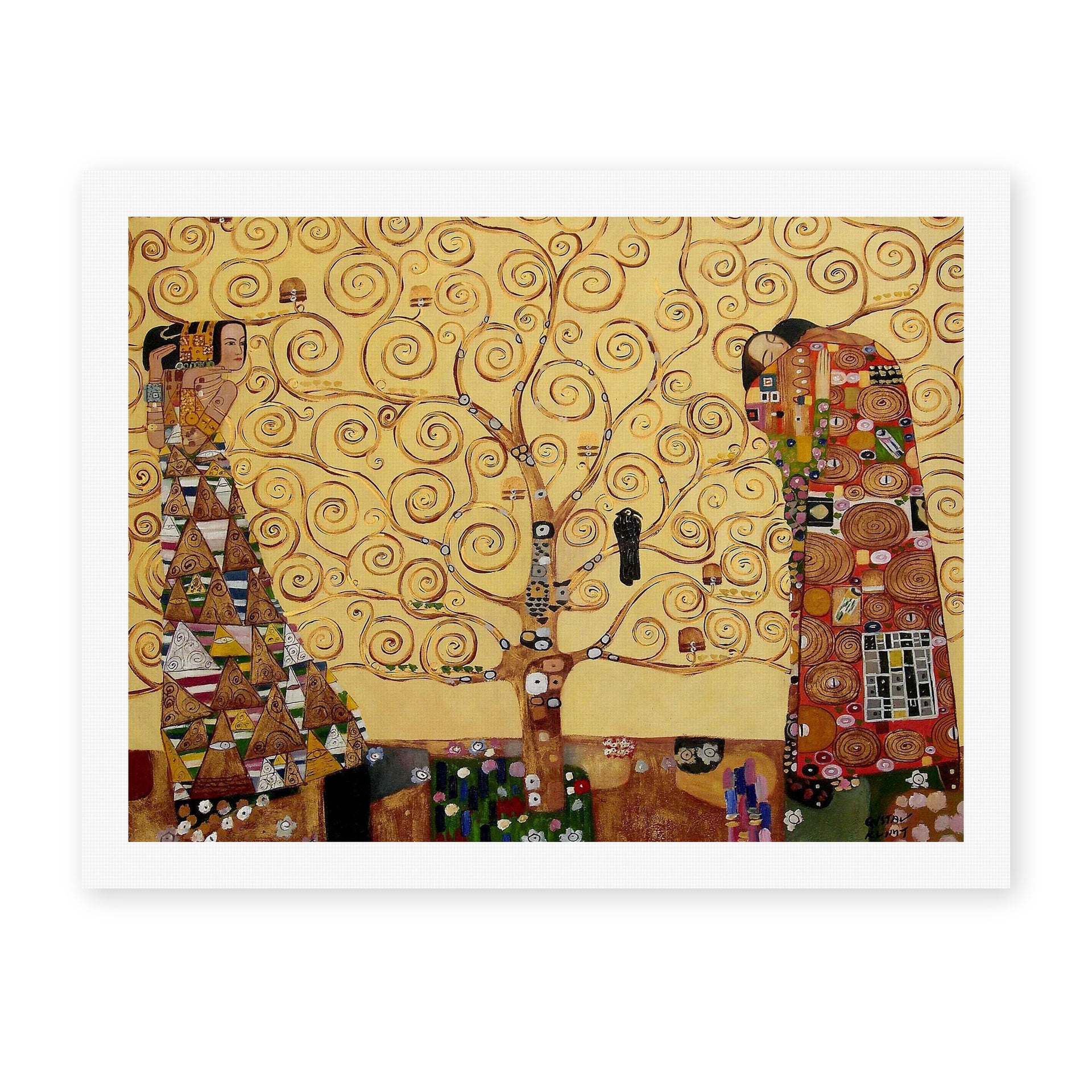 Gustav Klimt's 'The Tree of Life' painting reproduced as a rolled canvas print