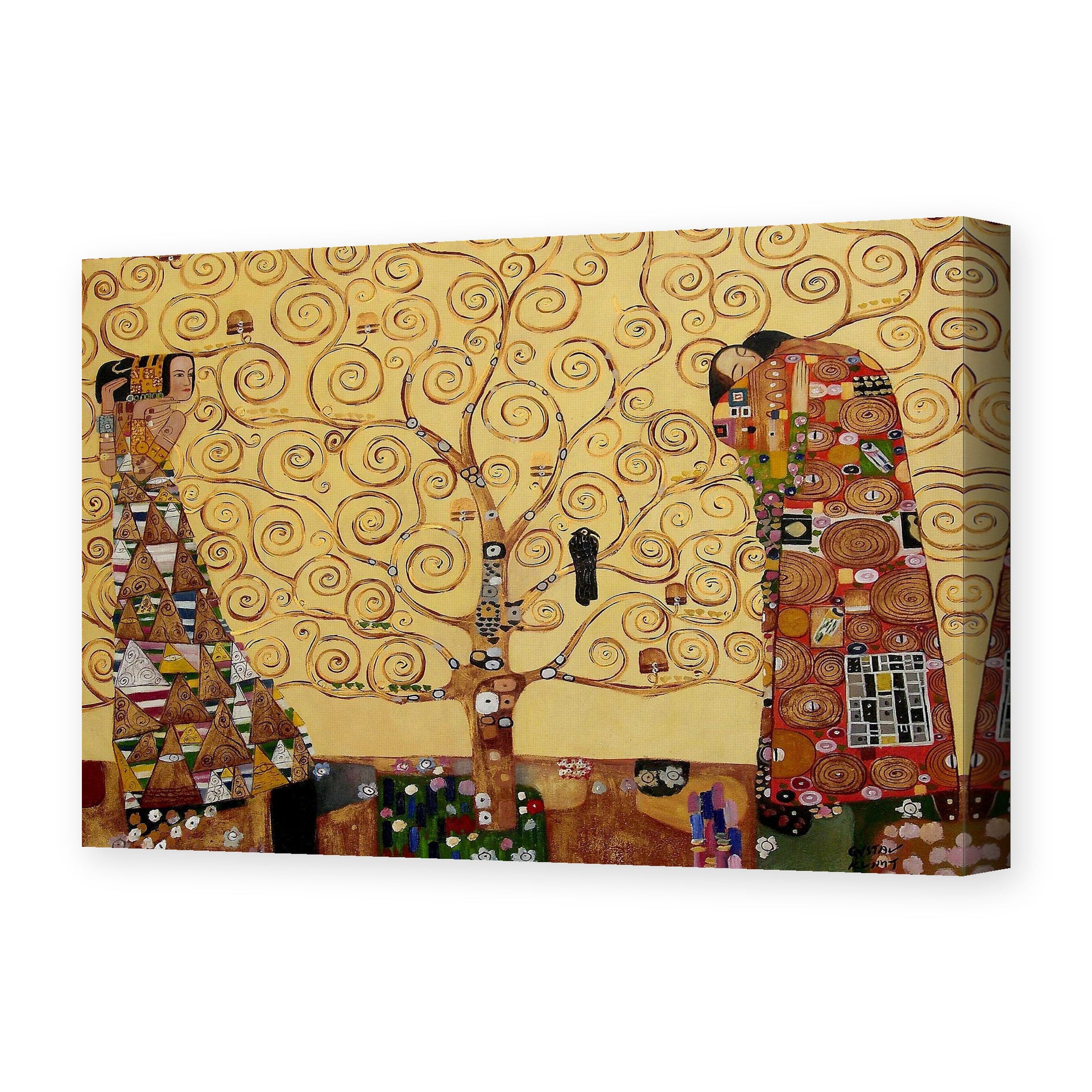 Gustav Klimt's 'The Tree of Life' painting reproduced as a gallery-wrapped canvas print