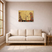 Unframed poster print of Gustav Klimt's 'The Tree of Life' displayed on a wall in a living room (image 1 of 2)