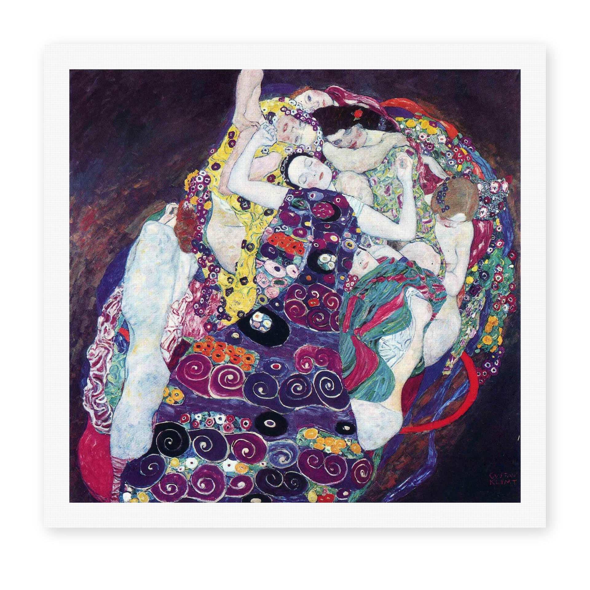 Gustav Klimt's 'The Virgin' painting reproduced as a rolled canvas print
