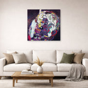 Gallery-wrapped canvas print of Gustav Klimt's 'The Virgin' displayed on a wall in a living room (image 2 of 2)