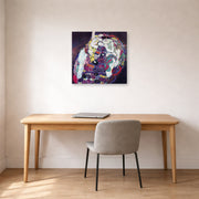 Gallery-wrapped canvas print of Gustav Klimt's 'The Virgin' displayed on a wall in an office