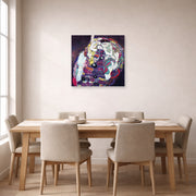 Unframed poster print of Gustav Klimt's 'The Virgin' displayed on a wall in a dining room