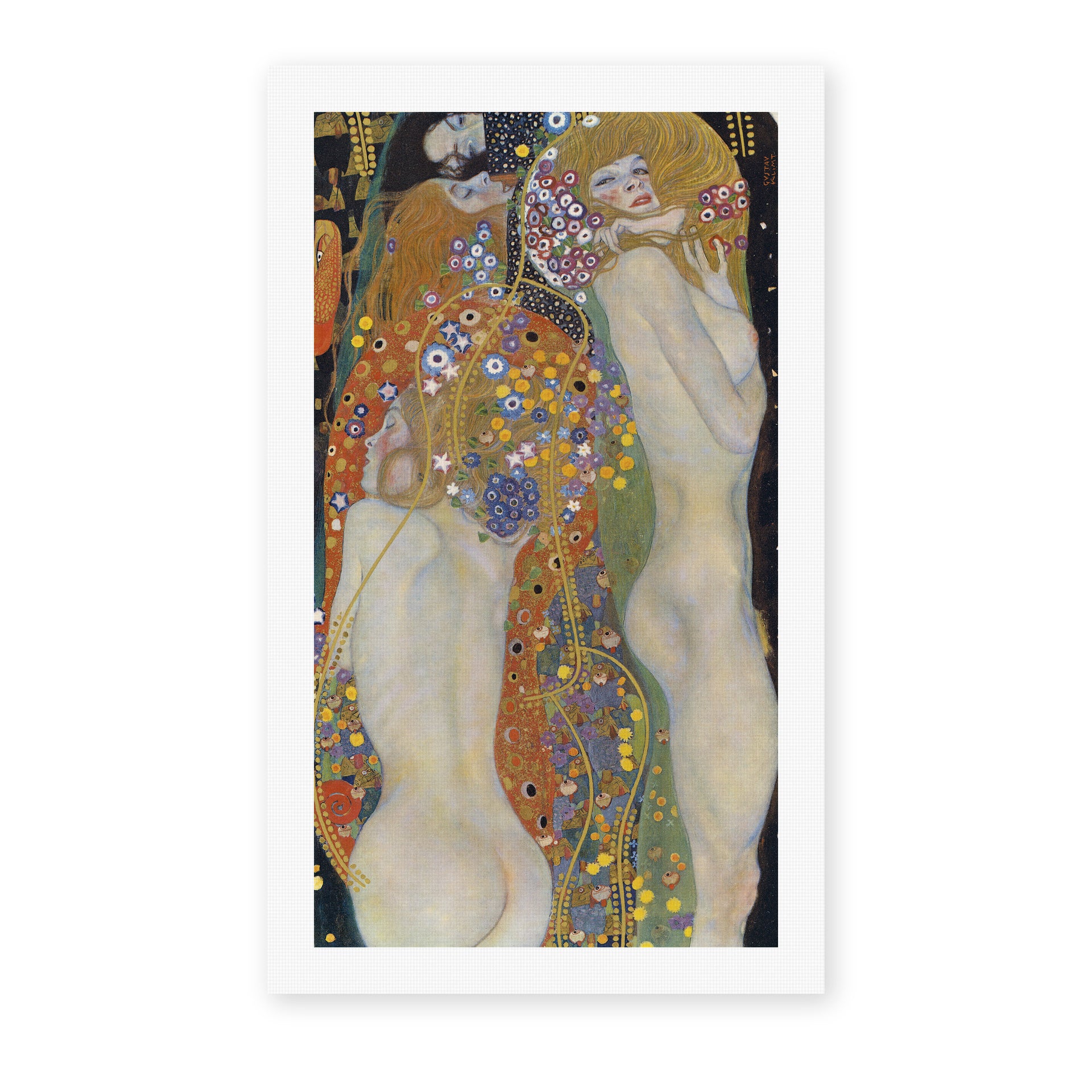 Gustav Klimt's 'Water Snakes II' painting reproduced as a rolled canvas print