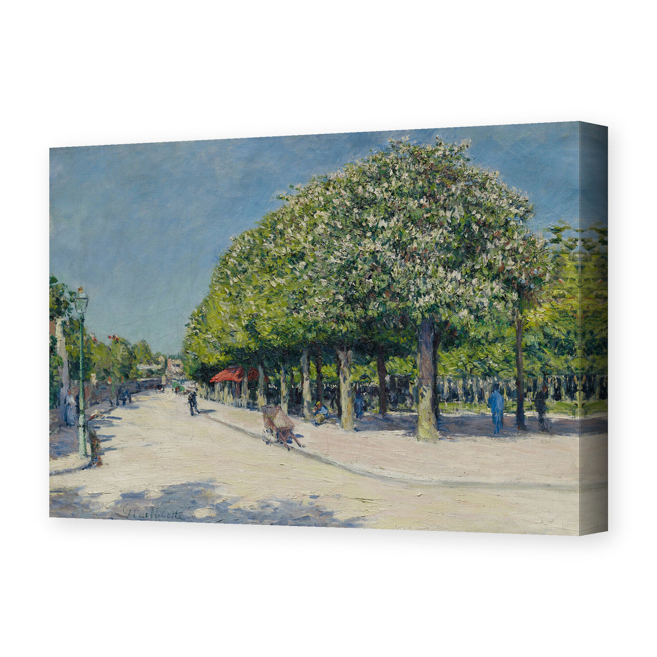 Gustave Caillebotte's 'Argenteuil Fete Foraine' painting reproduced as a gallery-wrapped canvas print