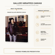 Gustave Caillebotte - Dans un café gallery wrap canvas construction and hanging details infographic