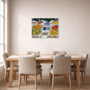 Gallery-wrapped canvas print of Gustave Caillebotte's Fruits sur un étalage displayed on a wall in a dining