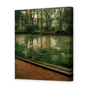 Gustave Caillebotte's 'L'Yerres, pluie' painting reproduced as a gallery-wrapped canvas print