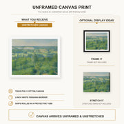 Gustave Caillebotte - La Vallée De L'yerres canvas print size comparison and framing display infographic