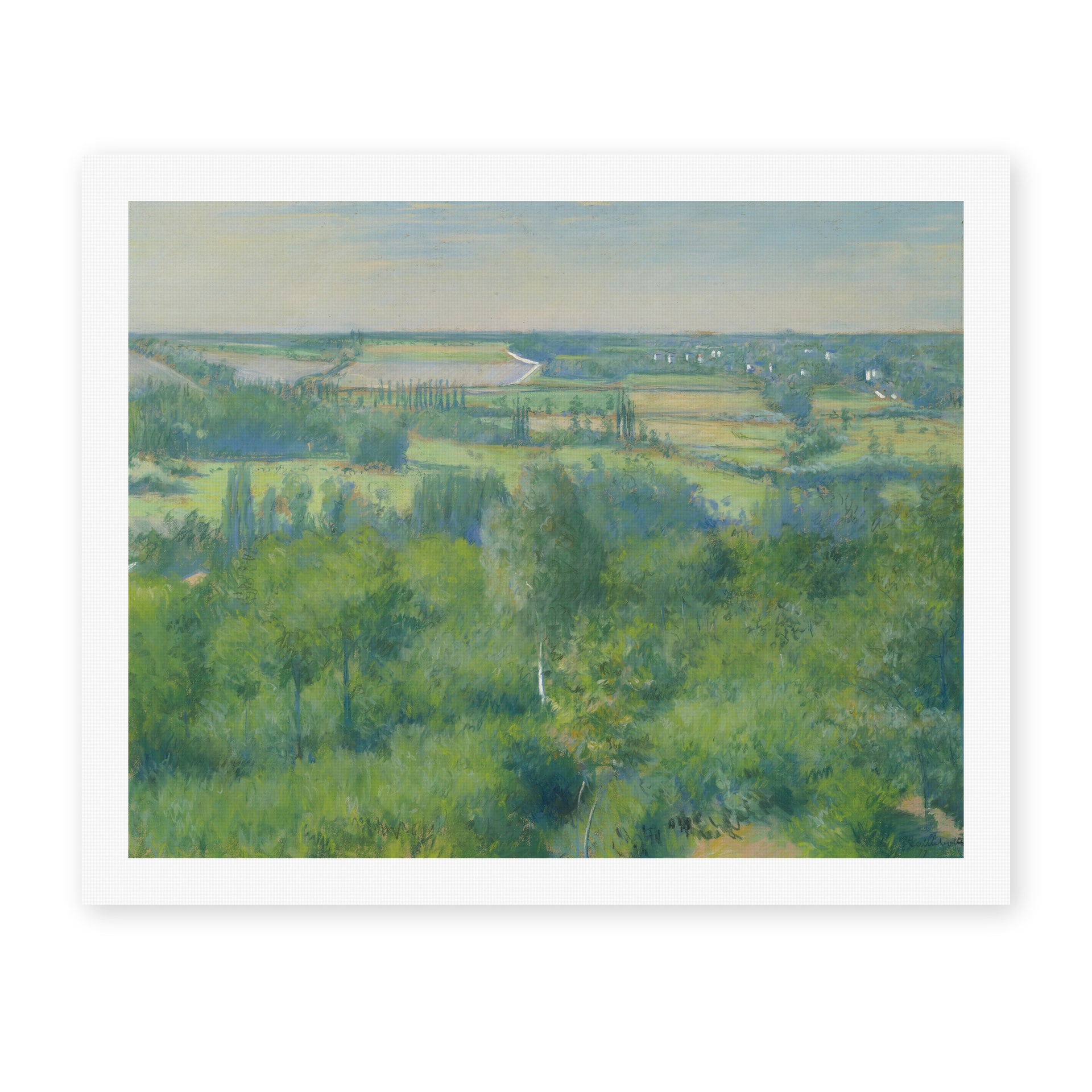 Gustave Caillebotte's 'La Vallée De L'yerres' painting reproduced as a rolled canvas print