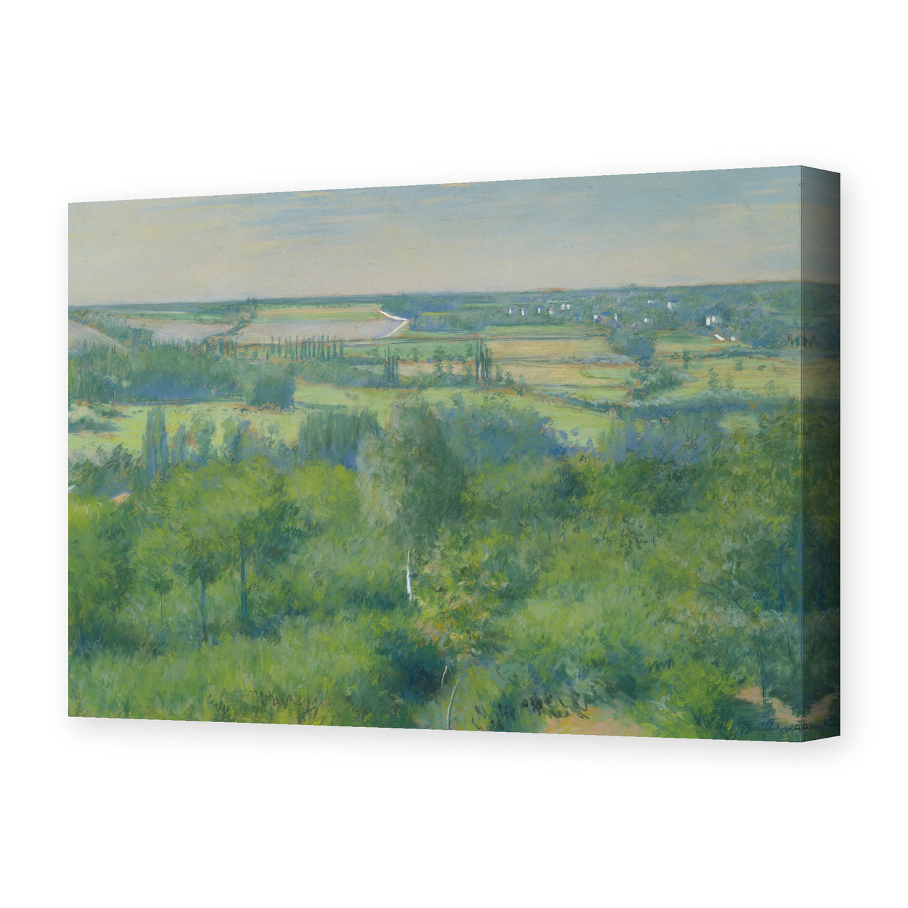 Gustave Caillebotte's 'La Vallée De L'yerres' painting reproduced as a gallery-wrapped canvas print