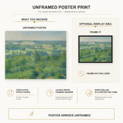 Gustave Caillebotte - La Vallée De L'yerres poster print size comparison and framing display infographic