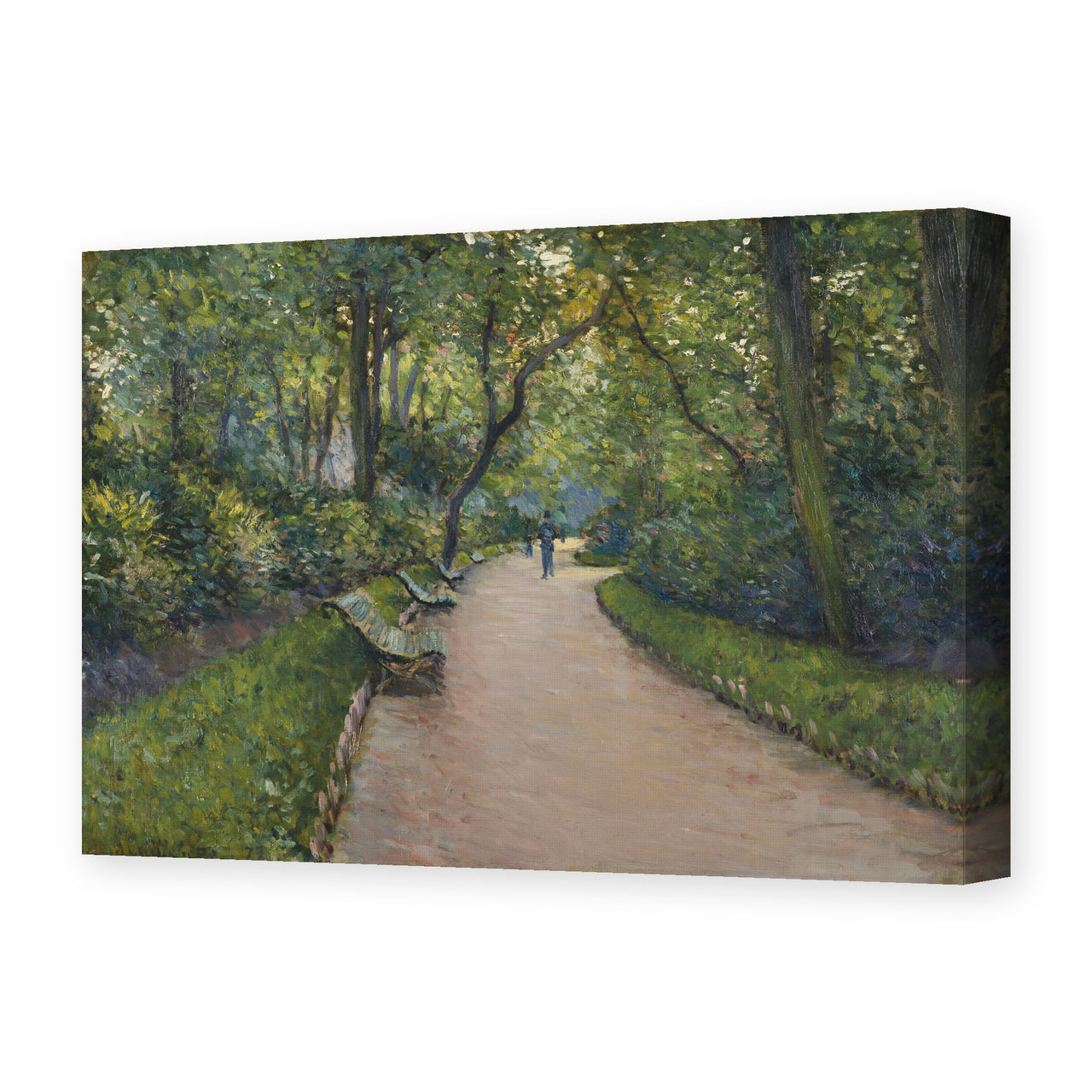 Gustave Caillebotte's 'Le Parc Monceau' painting reproduced as a gallery-wrapped canvas print