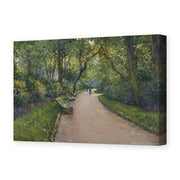 Gustave Caillebotte's 'Le Parc Monceau' painting reproduced as a gallery-wrapped canvas print