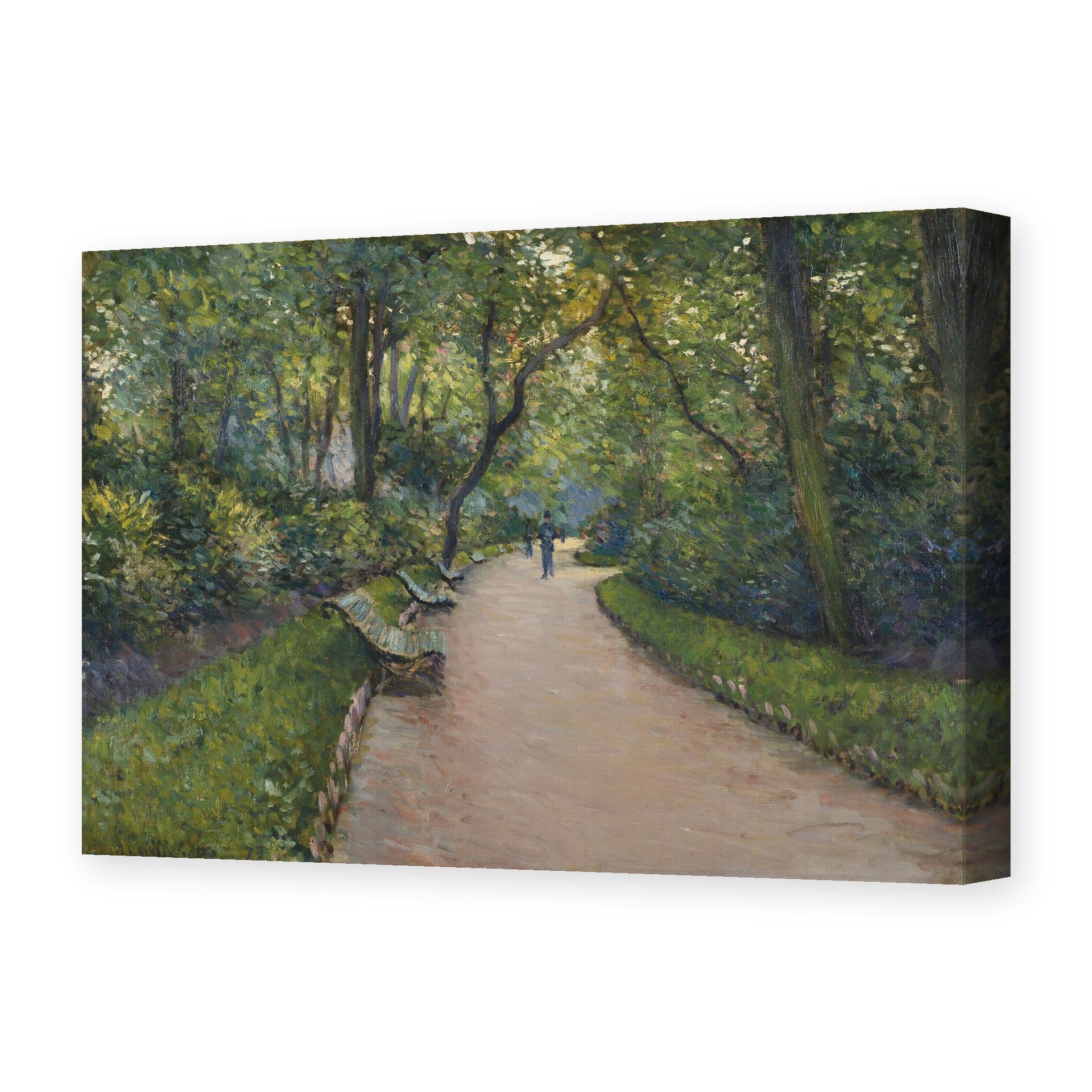 Gustave Caillebotte's 'Le Parc Monceau' painting reproduced as a gallery-wrapped canvas print