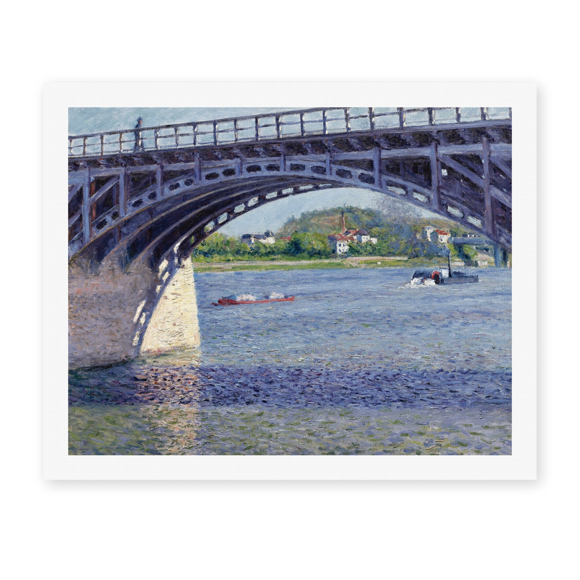 Gustave Caillebotte's 'Le Pont D Argenteuil Et La Seine' painting reproduced as a rolled canvas print