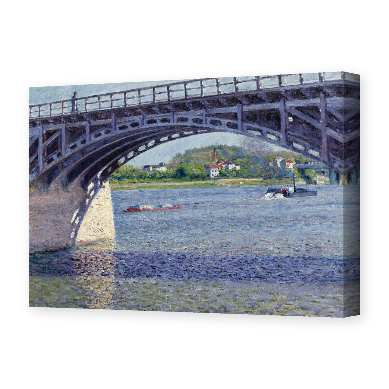 Gustave Caillebotte's 'Le Pont D Argenteuil Et La Seine' painting reproduced as a gallery-wrapped canvas print