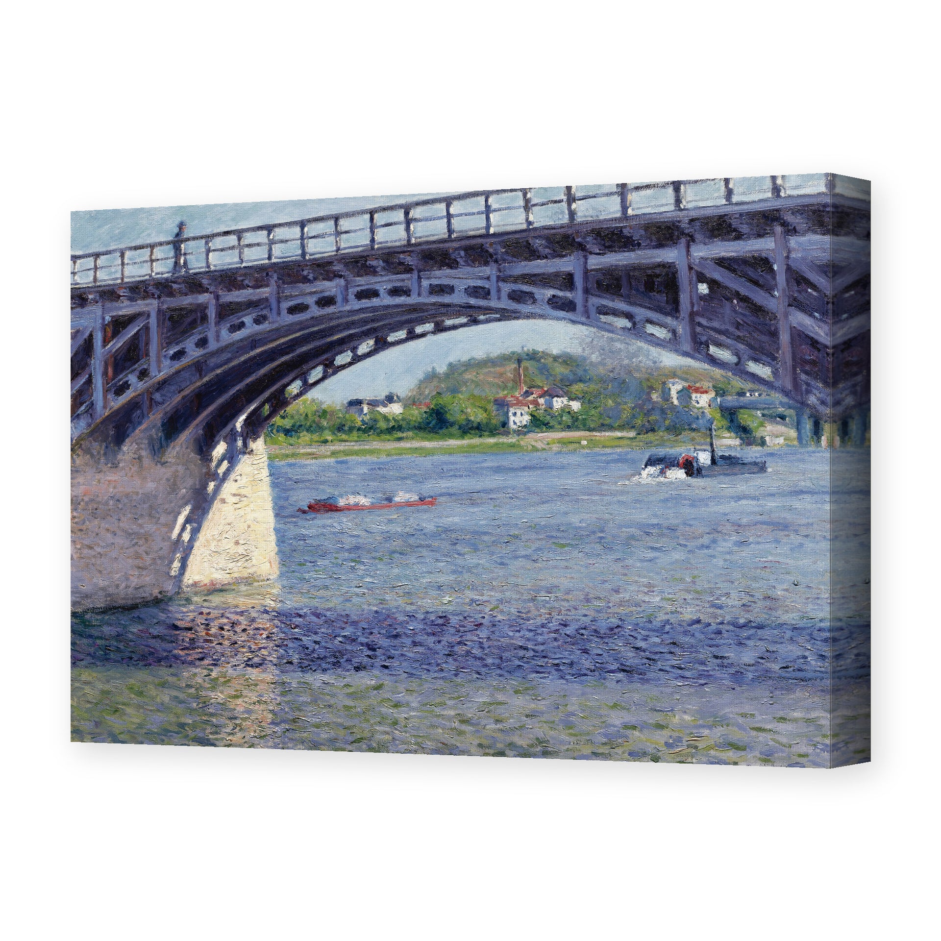 Gustave Caillebotte's 'Le Pont D Argenteuil Et La Seine' painting reproduced as a gallery-wrapped canvas print