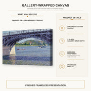 Gustave Caillebotte - Le Pont D Argenteuil Et La Seine gallery wrap canvas construction and hanging details infographic