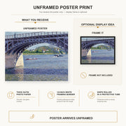 Gustave Caillebotte - Le Pont D Argenteuil Et La Seine poster print size comparison and framing display infographic