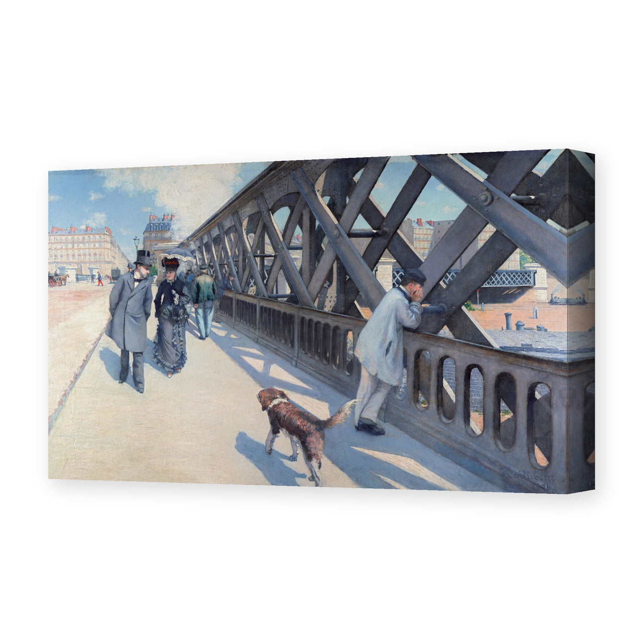 Gustave Caillebotte's 'Le Pont de l'Europe' painting reproduced as a gallery-wrapped canvas print