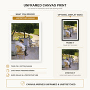 Gustave Caillebotte - Les orangers canvas print size comparison and framing display infographic