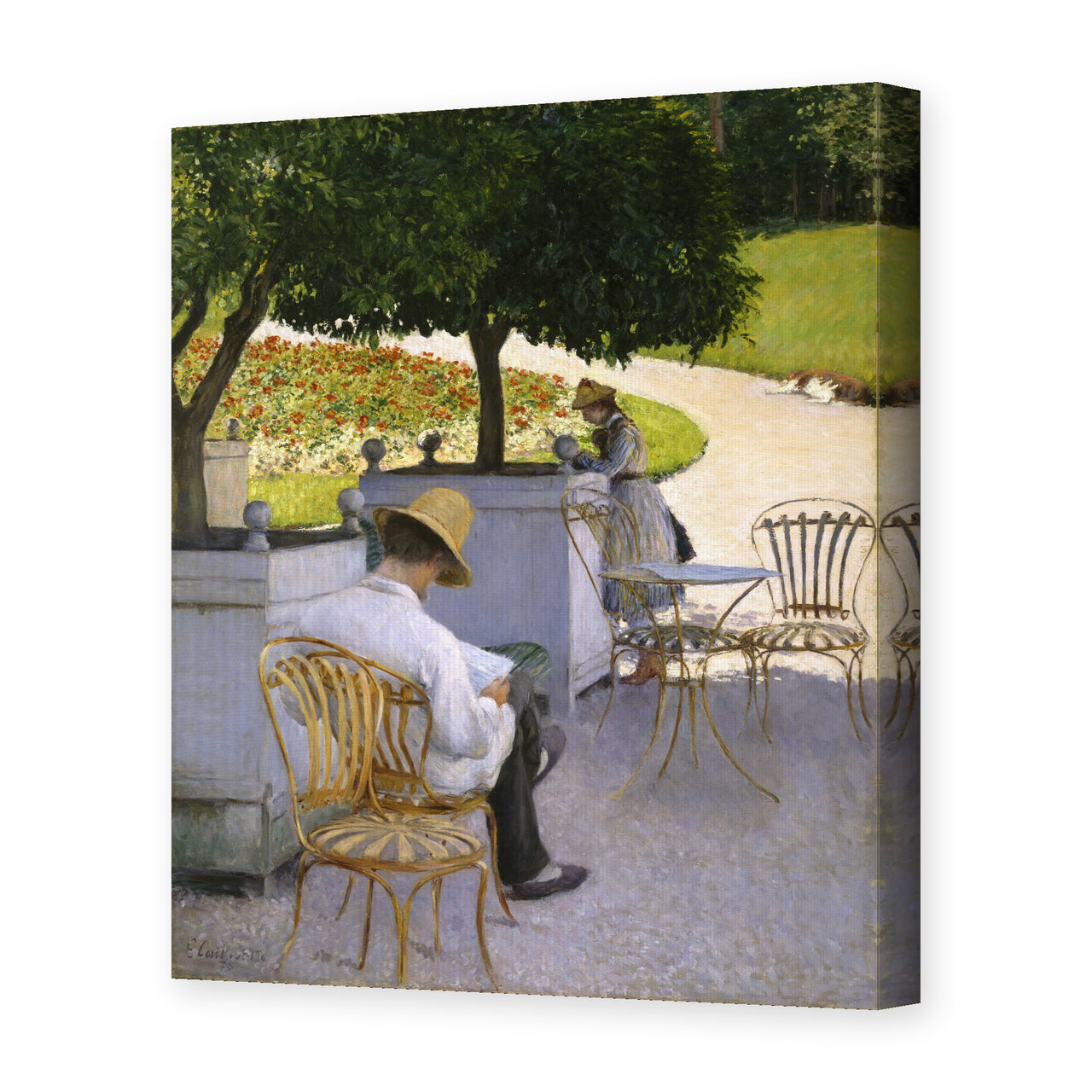 Gustave Caillebotte's 'Les orangers' painting reproduced as a gallery-wrapped canvas print
