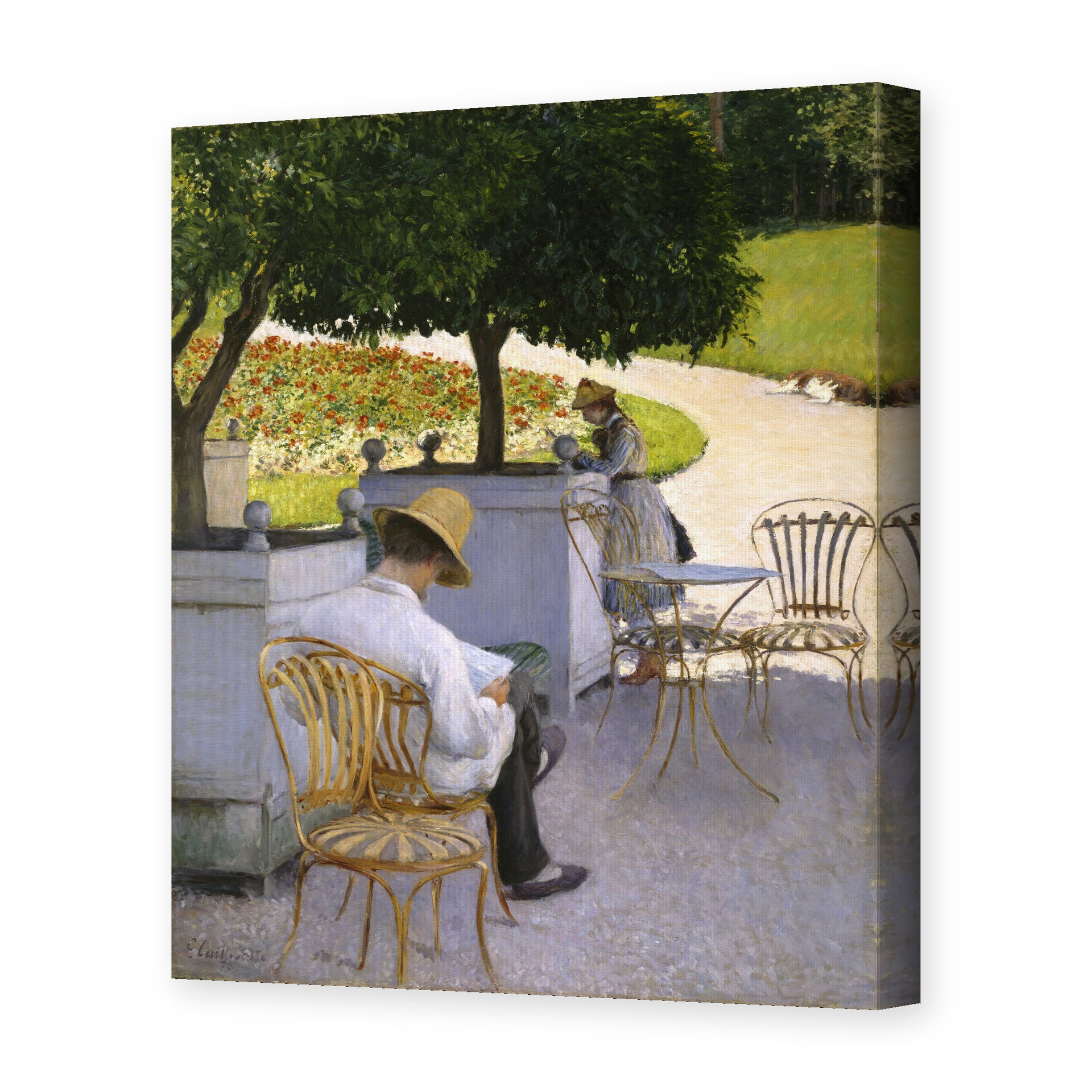 Gustave Caillebotte's 'Les orangers' painting reproduced as a gallery-wrapped canvas print