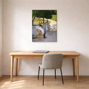 Gallery-wrapped canvas print of Gustave Caillebotte's Les orangers displayed on a wall in a office