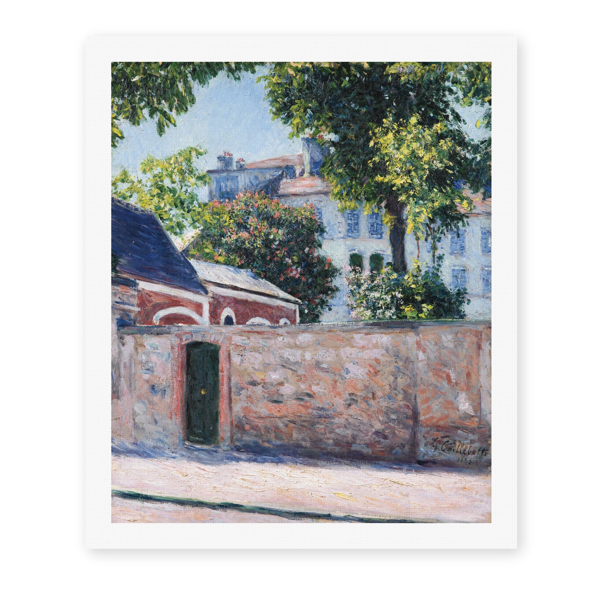Gustave Caillebotte's 'Maisons À Argenteuil' painting reproduced as a rolled canvas print