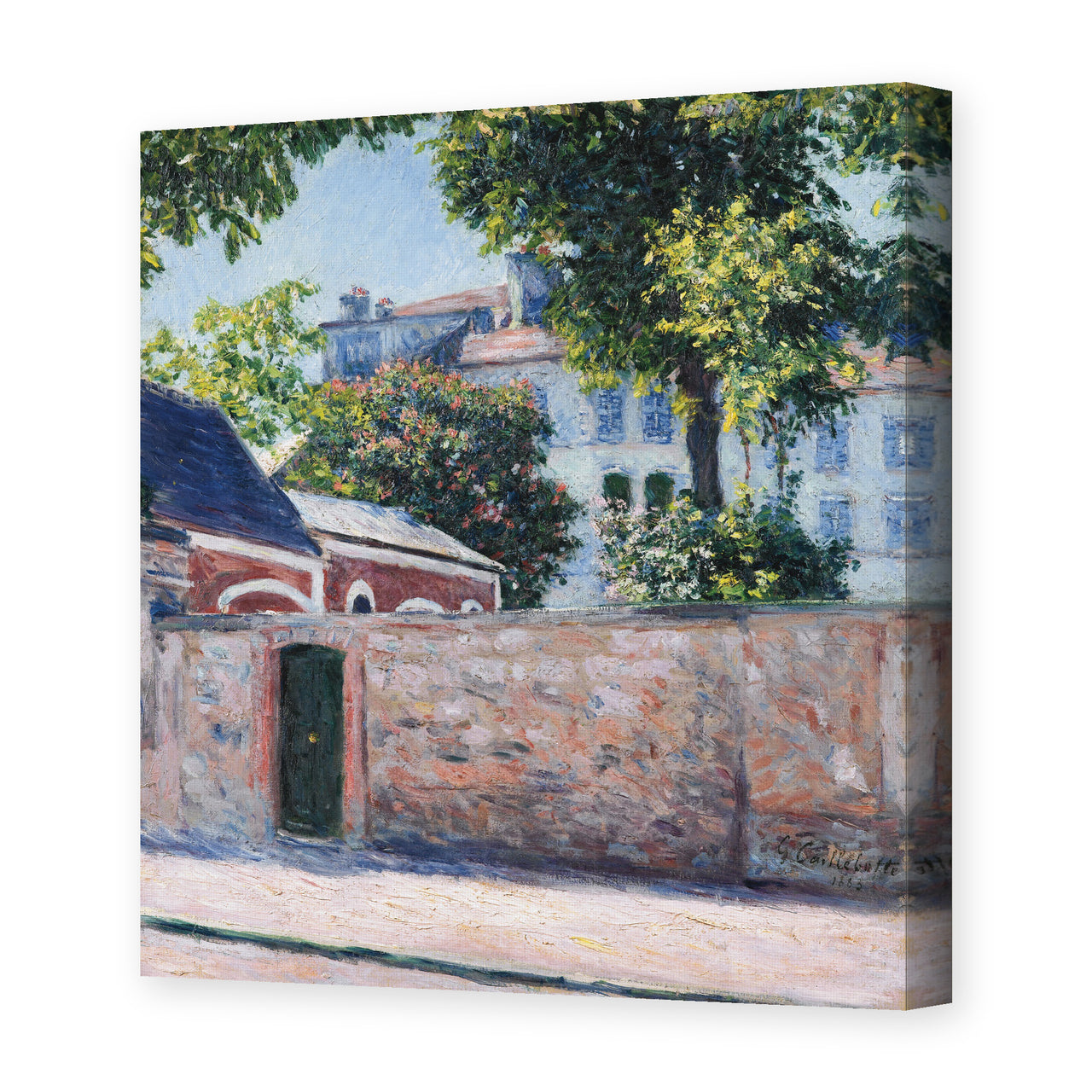 Gustave Caillebotte's 'Maisons À Argenteuil' painting reproduced as a gallery-wrapped canvas print