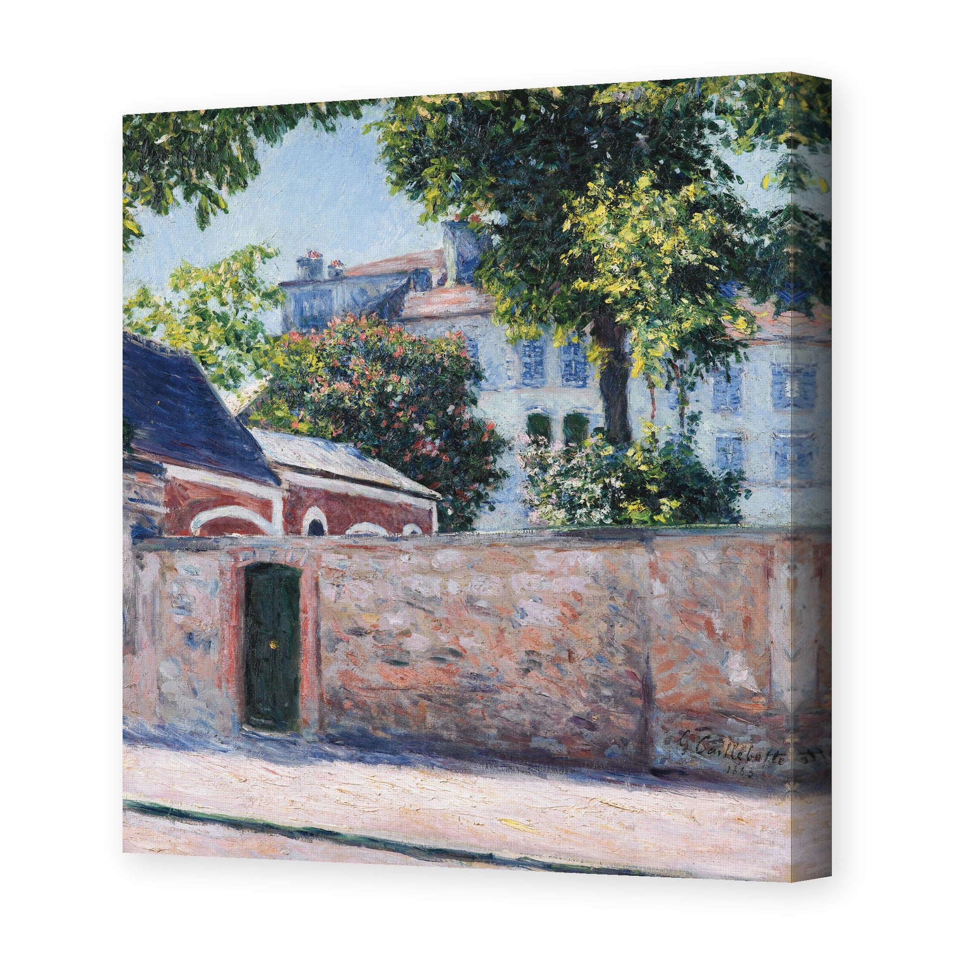 Gustave Caillebotte's 'Maisons À Argenteuil' painting reproduced as a gallery-wrapped canvas print