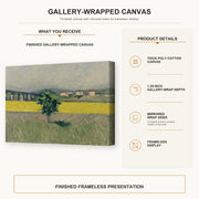 Gustave Caillebotte - Terrain et Pont d Argenteuil gallery wrap canvas construction and hanging details infographic