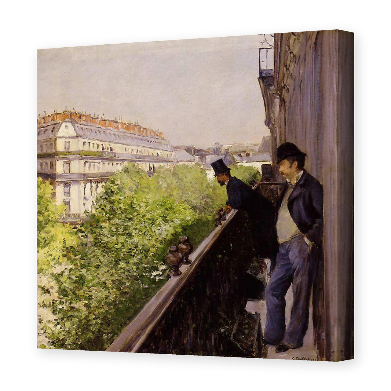 Gustave Caillebotte's 'Un balcon' painting reproduced as a gallery-wrapped canvas print
