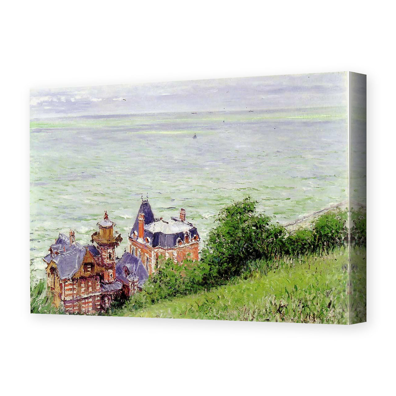 Gustave Caillebotte's 'Villas à Trouville' painting reproduced as a gallery-wrapped canvas print