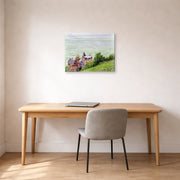Gallery-wrapped canvas print of Gustave Caillebotte's Villas à Trouville displayed on a wall in a office