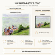 Gustave Caillebotte - Villas à Trouville poster print size comparison and framing display infographic