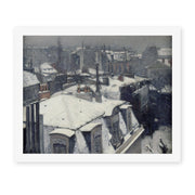 Gustave Caillebotte's 'Vue de toits (Effet de neige)' painting reproduced as a rolled canvas print