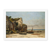 Gustave Courbet's 'Plage de Normandie' painting reproduced as a rolled canvas print