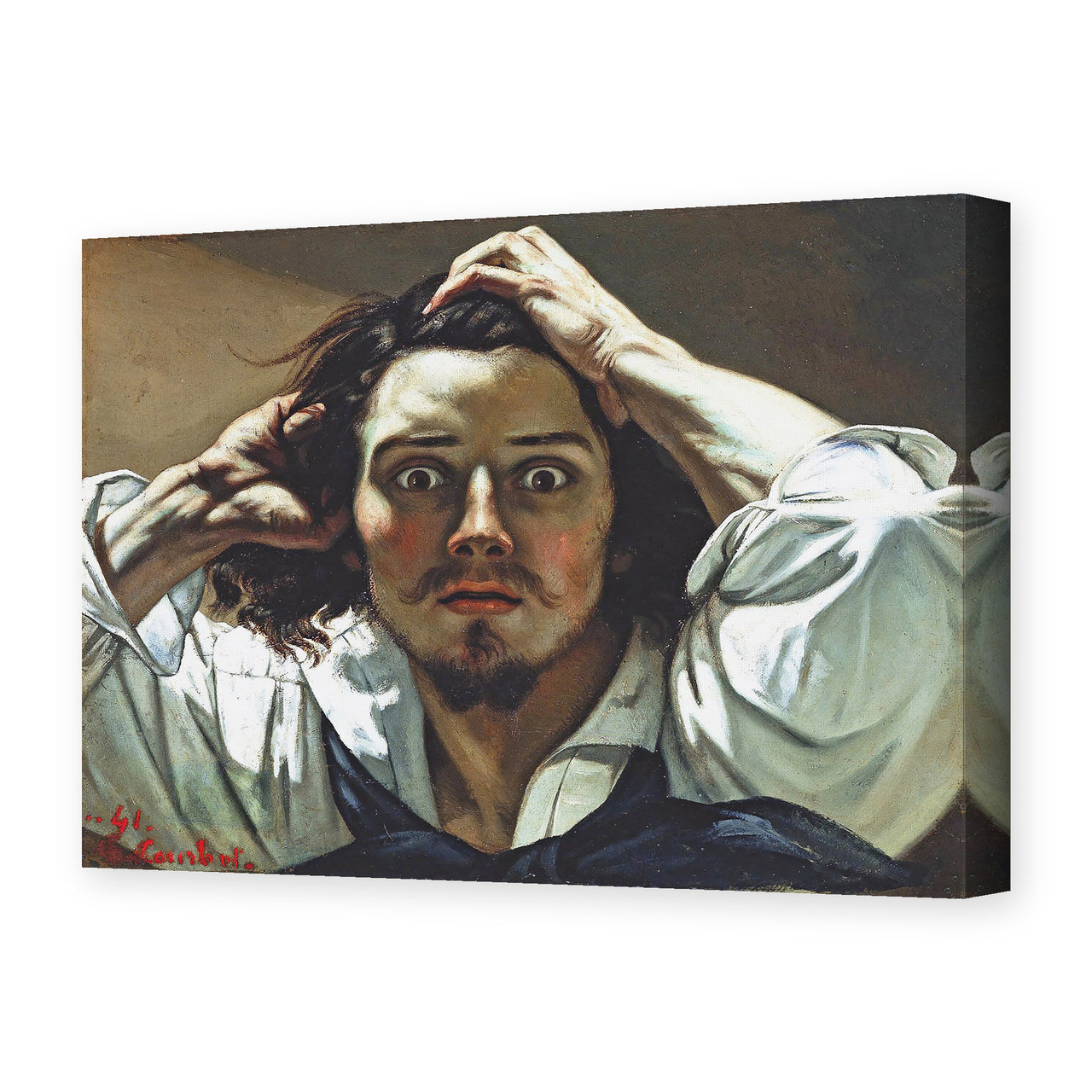 Gustave Courbet's 'Selfportrait (The Desperate Man)' painting reproduced as a gallery-wrapped canvas print