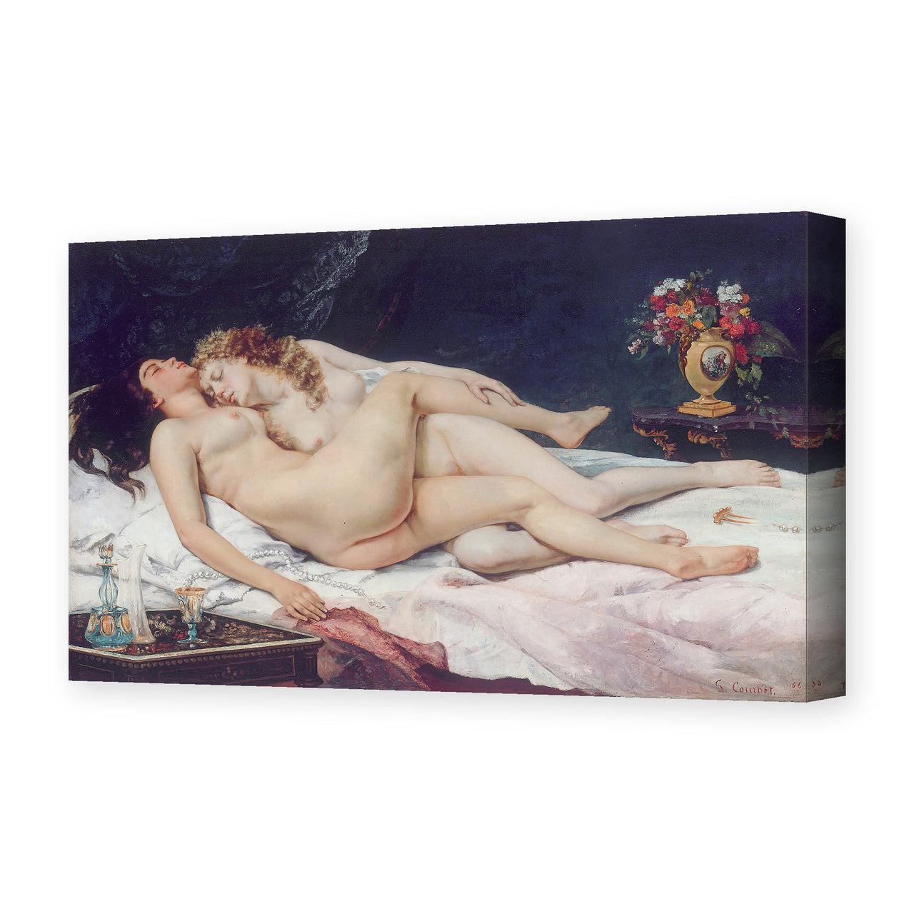 Gustave Courbet's 'Sleep' painting reproduced as a gallery-wrapped canvas print