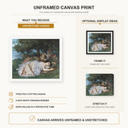 Gustave Courbet - The Uncompromising Emphasis on Density and Weight canvas print size comparison and framing display infographic