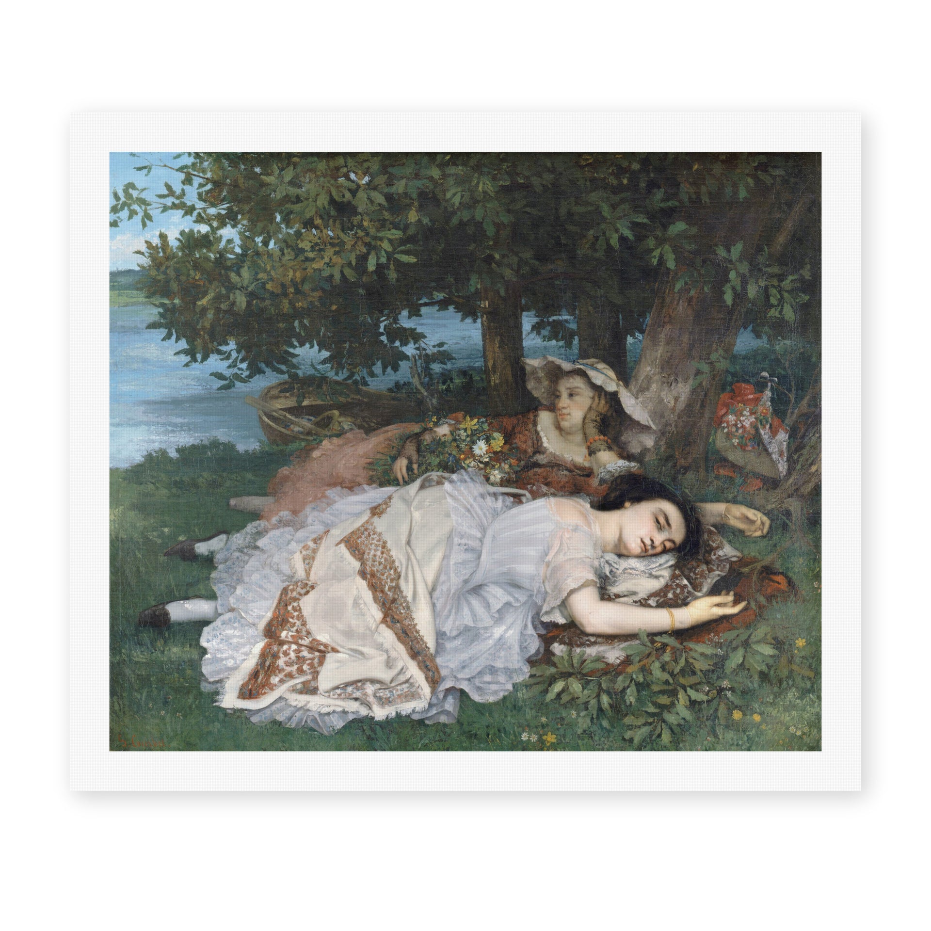 Gustave Courbet's 'The Uncompromising Emphasis on Density and Weight' painting reproduced as a rolled canvas print