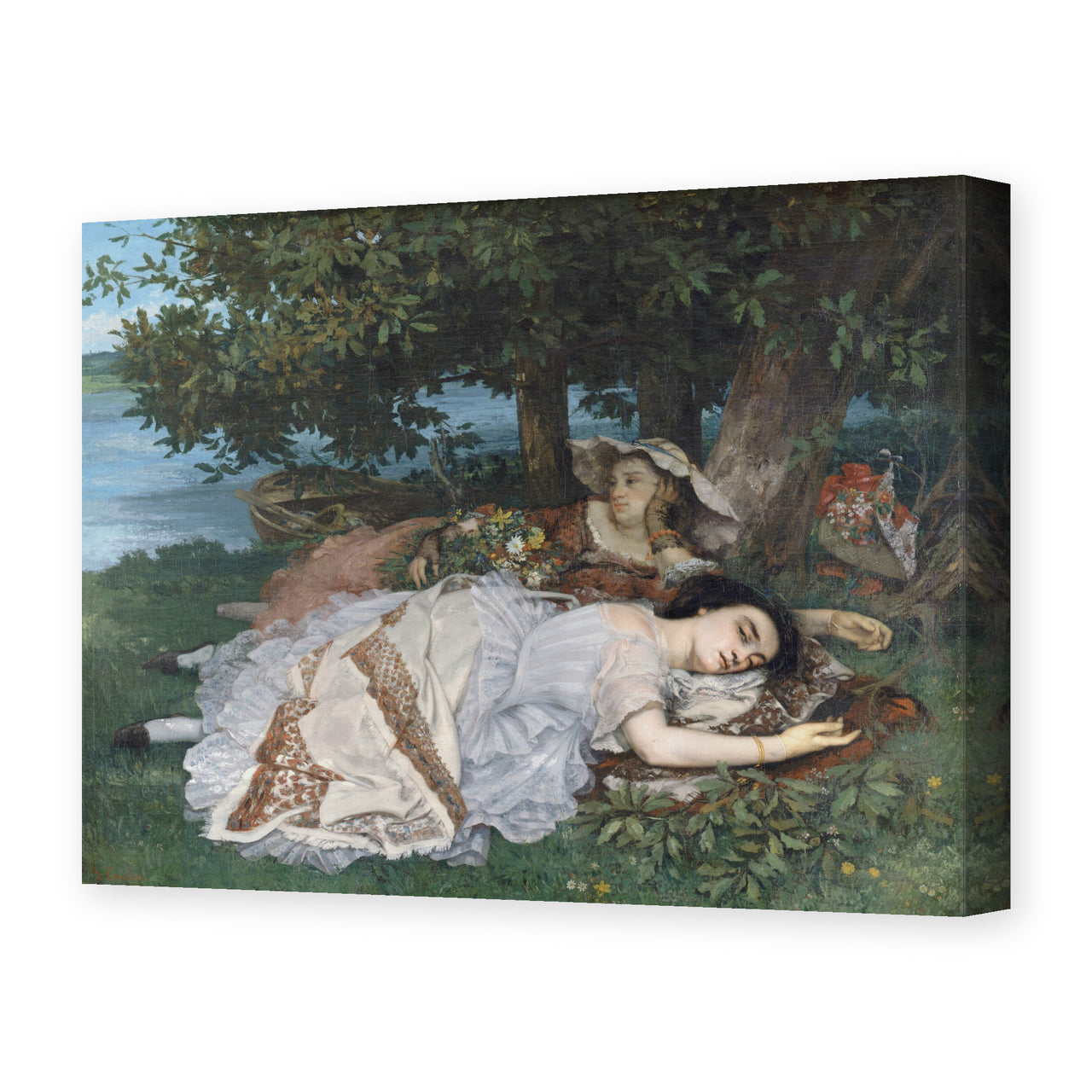Gustave Courbet's 'The Uncompromising Emphasis on Density and Weight' painting reproduced as a gallery-wrapped canvas print