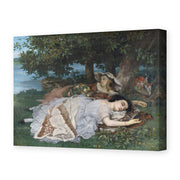 Gustave Courbet's 'The Uncompromising Emphasis on Density and Weight' painting reproduced as a gallery-wrapped canvas print