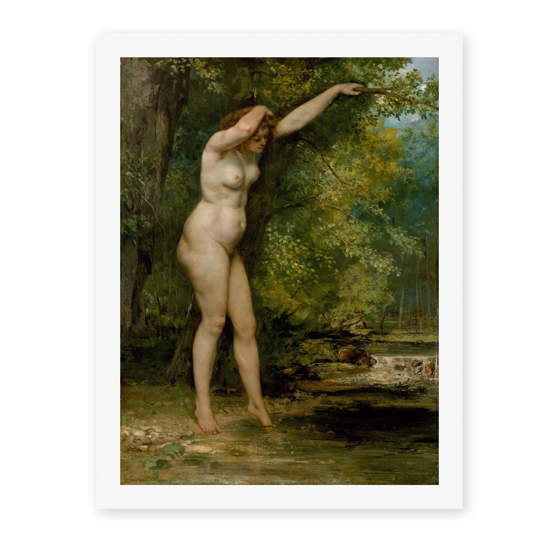 Gustave Courbet's 'The Young Bather' painting reproduced as a rolled canvas print
