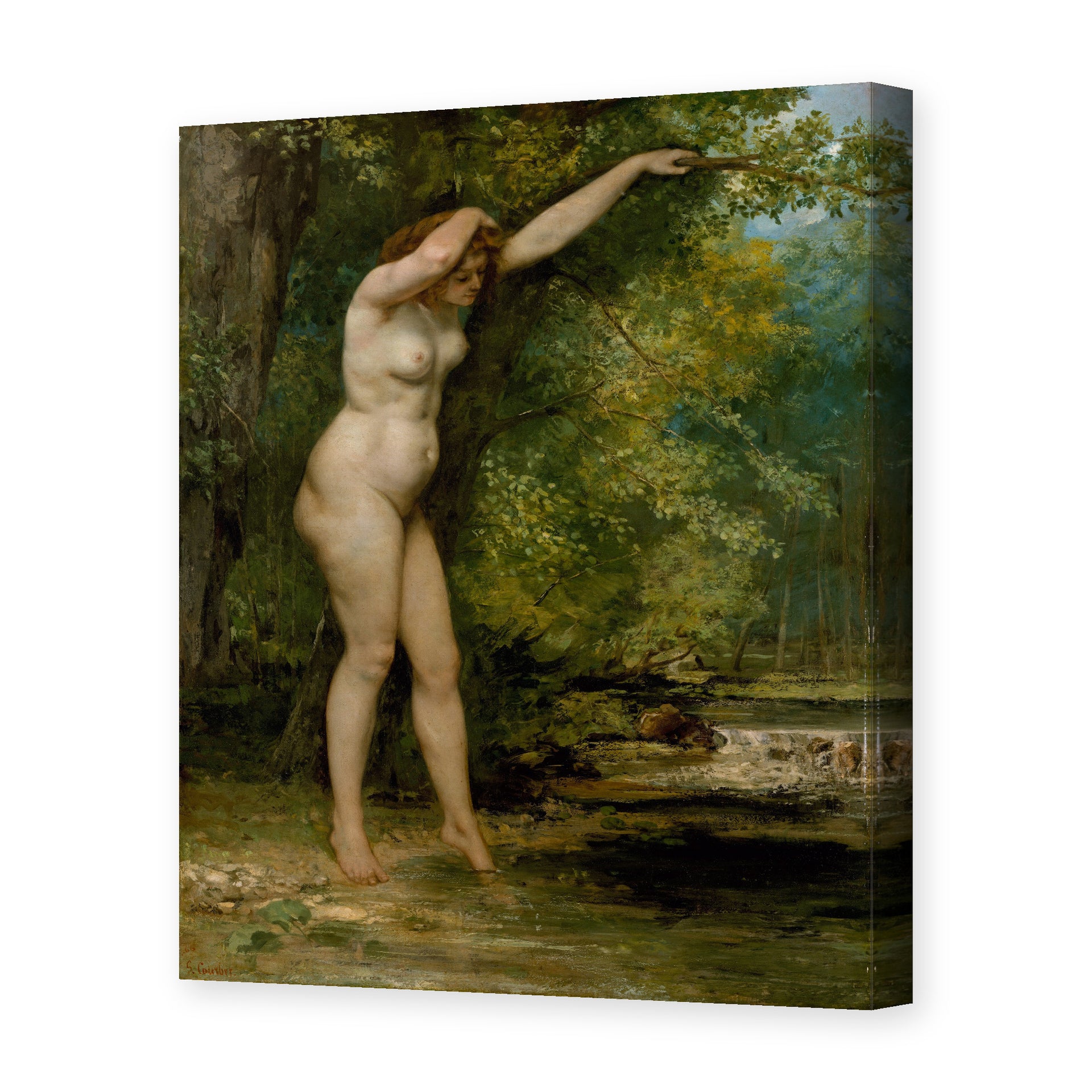 Gustave Courbet's 'The Young Bather' painting reproduced as a gallery-wrapped canvas print