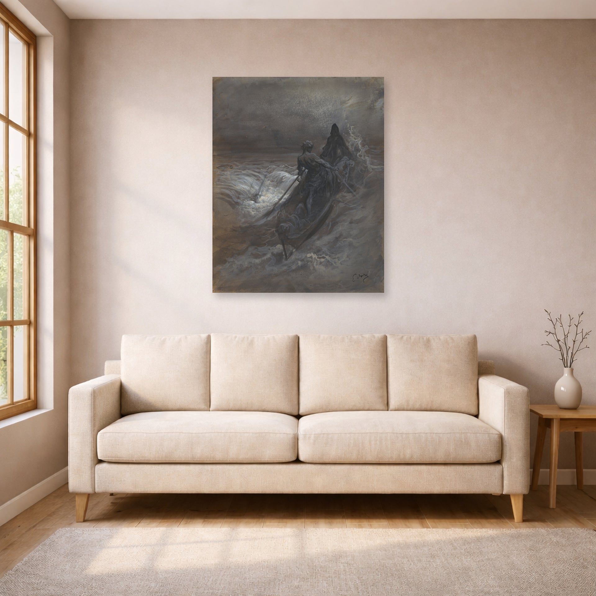 Gustave Dore - After the Shipwreck - poster print lifestyle living room 1 unframed