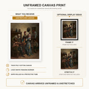 Gustave Dore - Don Quixote and Sancho Panza Entertained by Basil and Quiteria - canvas print combined product and display infographic frame and bars not included